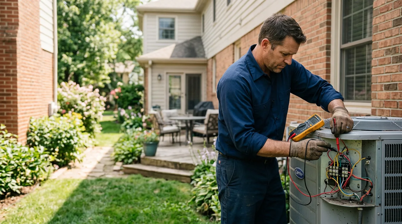 HVAC technician working near Polk City, IA